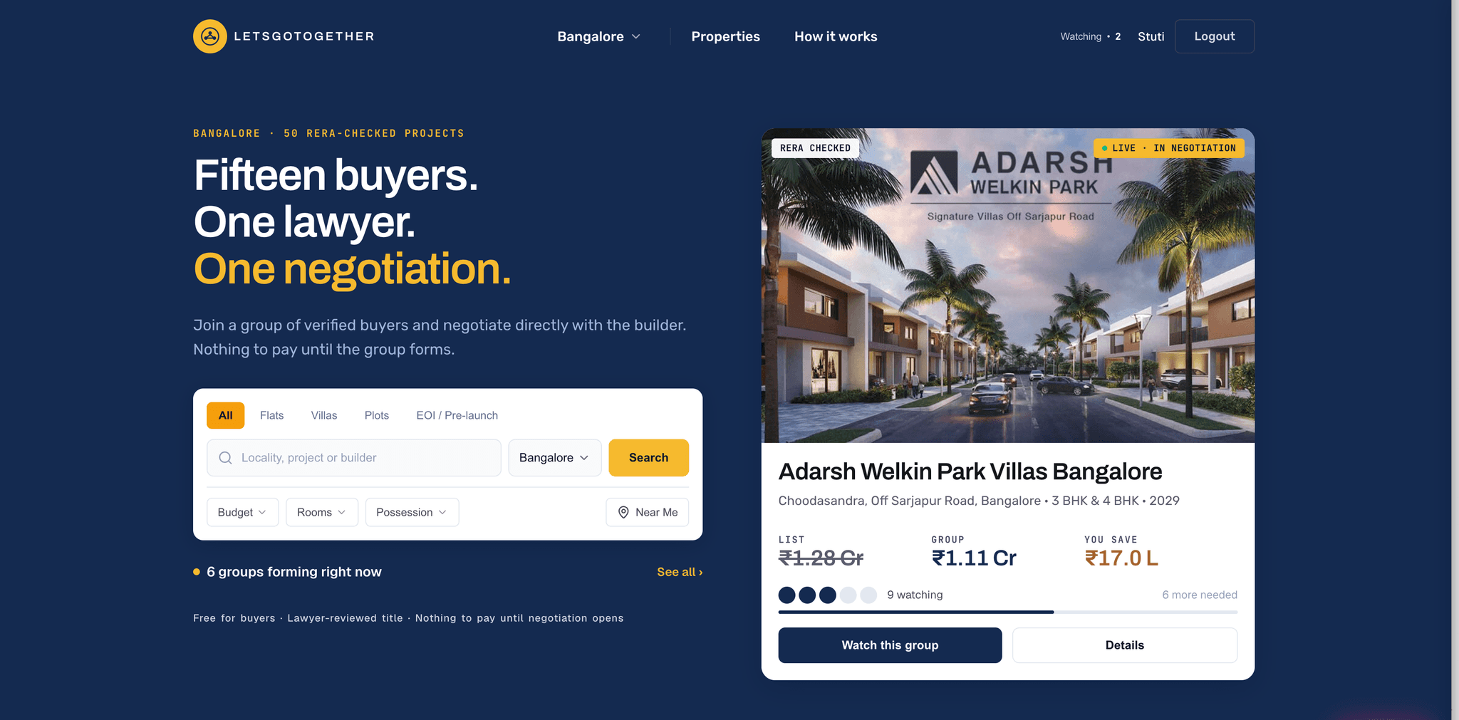 LetsGoTogether product interface